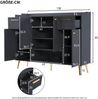 Merax Schuhschrank, Schuhregal mit 2 Schubladen und 4 Türen, Metallfüße, Maße: B130/W37/H100, schwarz Bild 4