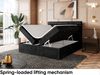 MEBLINI Boxspringbett KARIM 180x220 cm mit Bettkasten - H3/Schwarz Samt Polsterbett - Doppelbett mit Topper & Taschenfederkern-Matratze Bild 4