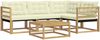 vidaXL Outdoor-Sofagarnitur 5 pcs Weiß und Creme 79 x 79 x 37 cm 3388648 Bild 2