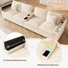 Merax 4-Sitzer Sofa, Wohnzimmer Sofa mit USB/USB-C Ladefunktion, klappbarer Mittelarmlehne, verstecktem Stauraum, bequemes Sofa, Beige Bild 5