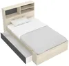 Vente-unique - VARDIEL Bett Holz, Platte GrauBeige - B 127,4 cm x H 110 cm x L 217,6 cm Bild 5