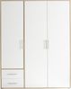 Drehtürenschrank Valderas / Valencia, Holzwerkstoff, Weiß, Holzfarben, 155 x 195 x 60 cm Bild 3