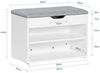 SoBuy FSR25-HG Schuhbank, Spanplatte, Melamin, Weiß, 60 x 43 x 30 cm Bild 3