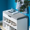 SoBuy FSR25-HG Schuhbank, Spanplatte, Melamin, Weiß, 60 x 43 x 30 cm Bild 4