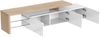 TV-Lowboard, MDF/Glas mit LED-Lichtstreifen & Glasböden, 197,5x39x42 cm, Natur/Weiß Bild 3