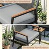 TLGREEN Gartenstuhl Eisen-Rattan Gartensessel,verbreiterter Sitz, (Balkonstühle Metall und Rattan, mit 8 cm dicken Sitzkissen, 3 St), 160 kg Belastbar für Terrasse, Garten und Veranda Bild 4