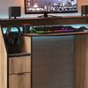 Gaming-Tisch Joel Goldkraft Eiche 123.2 x 45 cm mit 1 Schublade und 1 Tür Vicco Bild 5