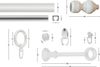 GARESA Gardinenstange STANDARD, Ø 28 mm, 2-läufig, Wunschmaßlänge, mit Bohren, verschraubt, Kunststoff, Stahl, Vorhanggarnitur, Kunststoff, verlängerbar, mit Ringe/2 Lauf Gleiter Bild 3