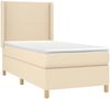 vidaXL Boxspringbett mit Matratze & LED Stoff Creme 90x200 cm Bild 4