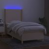 vidaXL Boxspringbett mit Matratze & LED Stoff Creme 90x200 cm Bild 3