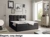 MEBLINI Boxspringbett NIKOLAS 140x200 cm mit Bettkasten – H3/Schwarz Boucle Polsterbett - Doppelbett mit Topper & Bonellfederkern-Matratze Bild 2