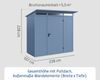 Hörmann Ecostar Metall-Gerätehaus Trend mit Pultdach Typ 1, 108x238 cm , taubenblau, 2,6 m²,1-flüglige Tür Bild 3