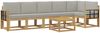 vidaXL Outdoor-Sofagarnitur mit Kissen 7 pcs Weiß und Hellgrau 3387745 Bild 2