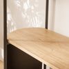 Calicosy Regal mit 4 Ebenen in Holzoptik und schwarzen Metallseiten H133,5 cm - EKLO - Helles Holz Bild 4