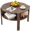 COSTWAY Couchtisch, Rund mit Stauraum, Wohnzimmertisch Holz, weiß Bild 5