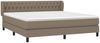 vidaXL Boxspringbett mit Matratze Taupe 180x200 cm Stoff 3126505 Bild 3