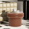Hometopia Beistelltisch rund Terracotta, Couchtisch modern, Kaffeetisch Rostbraun Höhe 30 cm, Ø 40 cm Bild 3