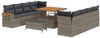 vidaXL Gartensofa-set mit Kissen 12 pcs Grau Poly-Rattan 3365108 Bild 2