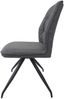 byLIVING Esszimmerstuhl 2er Set PEGGY / Webstoff grau / Gestell Metall schwarz / Esszimmerstuhl / Wohnzimmerstuhl / B 65, H 88, T 63 cm Bild 3