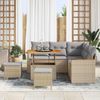vidaXL Gartensofa-set mit Kissen 8 pcs Beige Poly Rattan 3364997 Bild 3