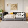 Stauraumbett mit Schubladen, Lattenrost und Ausziehbett, 90x200cm/180x200cm, Polsterbett, Schlafsofa mit Bettfunktion Bild 3