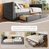 Stauraumbett mit Schubladen, Lattenrost und Ausziehbett, 90x200cm/180x200cm, Polsterbett, Schlafsofa mit Bettfunktion Bild 4