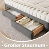Stauraumbett mit Schubladen, Lattenrost und Ausziehbett, 90x200cm/180x200cm, Polsterbett, Schlafsofa mit Bettfunktion Bild 5