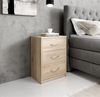 Nachtkommode >Bettine< in Eiche Sonoma Nachbildung - 39x54x28cm (BxHxT) Bild 2