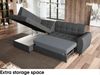 MEBLINI Schlafcouch mit Bettkasten - ASPEN - 236x171x85cm Links - Dunkelgrau Samt - Kleines Ecksofa mit Schlaffunktion - Sofa mit Relaxfunktion - Kleine Couch L-Form - Eckcouch Bild 4