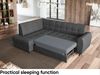 MEBLINI Schlafcouch mit Bettkasten - ASPEN - 236x171x85cm Links - Dunkelgrau Samt - Kleines Ecksofa mit Schlaffunktion - Sofa mit Relaxfunktion - Kleine Couch L-Form - Eckcouch Bild 5