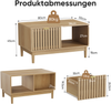 Couchtisch 80 x 50 x 45 cm in Eichenoptik, mit Stauraum, Gitterdesign und offenen Fächern Bild 5