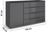 Sideboard >Monostar< in Glas basalt / grau metallic - 140x81x42 (BxHxT) Bild 3