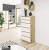 Home Collective Kommode 60 cm breit Holz Highboard Sideboard für Flur Schlafzimmer Wohnzimmer (Kommode Schlafzimmer Kommode mit Schubladen Holz Schrank), Kinderzimmer Organizer, 130 cm hoch, 6 Schubladen Artisan Eiche-weiß Bild 2