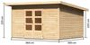 Gartenhaus Northeim 4 - 369x309 cm, 38 mm Holz naturbelassen, Karibu Bild 2