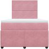 vidaXL Boxspringbett mit Matratze Rosa 120x190 cm Samt 3292285 Bild 4