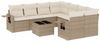 vidaXL 9-tlg. Garten-Sofagarnitur mit Kissen Beige Poly Rattan 3219957 Bild 2