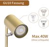 ZMH Nachttischlampe Wohnzimmer Tischlampe Gold Schwenkbar 350° GU10 Gold Metall Schreibtischlampe Bild 5