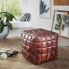 Wohnling 'Stan' Pouf, Ottomane, Sitzwürfel, Echtleder braun 39 x 41 x 39 cm Bild 3