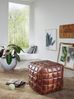 Wohnling 'Stan' Pouf, Ottomane, Sitzwürfel, Echtleder braun 39 x 41 x 39 cm Bild 4