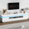 TV-Schrank Weiß 175x38x45 cm, 2 L-förmige Schränke & 1 Schublade, Halboffene Aufbewahrung, LED-App-Steuerung Bild 5