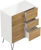 Sideboard Yako XL 80cm 3 SoftClose 1 Tür Weiß/Eiche Front : Oak Gold / Weiss hochglanz Bild 4