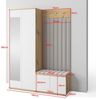 Garderoben-Set Aura Version 7: Kleiderschrank mit Polsterpaneelen, Schuhschrank Flur und Eingangsbereich (weiß/Artisan-Eiche /Trinity 30), 185cm x 40 x 140 cm Bild 2