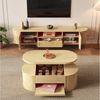 HAUSS SPOLE Wohnzimmer-Set mit Couchtisch&Lowboard,Wohnzimmerset Möbelsets mit Holzmaserung, (Wohnzimmermöbel-Set, 2-St, Couchtisch 110*55,5*40 cm + TV-Schrank 175*36*41 cm), abgerundete Kanten, höhenverstellbarem Satztisch Bild 2