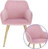 Lestarain 1 Stück Esszimmerstuhl, Küchenstuhl Wohnzimmerstuhl Sitzfläche aus Samt Polsterstuhl mit Armlehne Metallbeine Polstersessel Stuhl für Esszimmer Wohnzimmer Küche, Rosa Bild 4