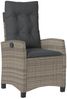 vidaXL Gartensessel Verstellbar mit Kissen Grau Poly Rattan 365211 Bild 2