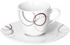 van Well Tasse 6er Set Espressotasse Palazzo 11cl mit Untertasse weiß Porzellan Bild 3