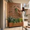 Trennwand Aaskis mit Blumenkasten Stahl 190x120 cm Braun [casa. pro] Bild 4