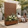 Trennwand Aaskis mit Blumenkasten Stahl 190x120 cm Braun [casa. pro] Bild 3