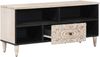 vidaXL TV-Schränk mit Regal Weiß 100 x 33,5 x 46 cm Massivholz Mango 4018384 Bild 2