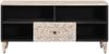 vidaXL TV-Schränk mit Regal Weiß 100 x 33,5 x 46 cm Massivholz Mango 4018384 Bild 3